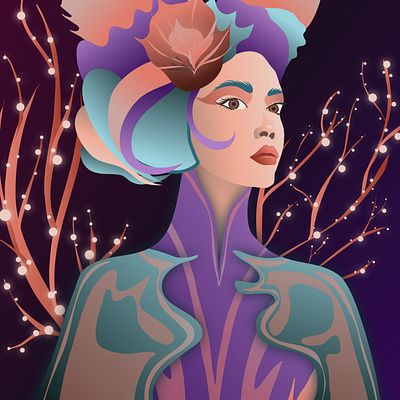Vector Yuna Album Cover design graphic design illustration portrait vector