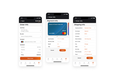 Mobile Checkout app card cc checkout credit mobile ship simple ui ux