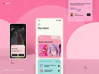 Barbie Toy Store App UI animation barbie barbie movie barbie toy barbie toy store barbie toy store app ui barbie toy store ui barbie toy ui barbire app ui design flat illustration ken logo margot robbie minimal ui ui design ux ux design