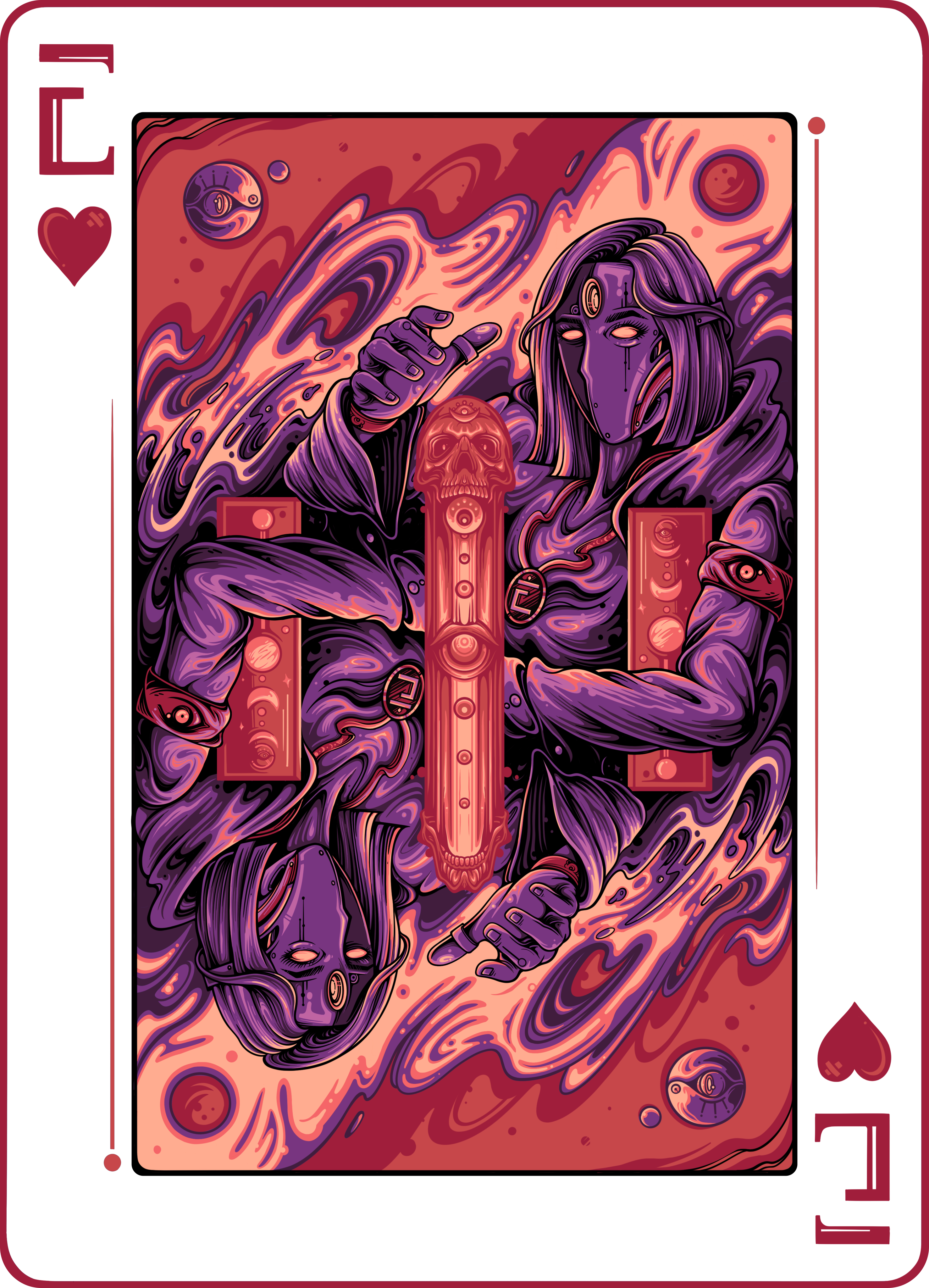 E-PLAYING CARD DESIGN apparel art artwork design digital art drawing forsale graphic design illustration magician opencommission witch