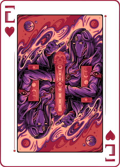 E-PLAYING CARD DESIGN apparel art artwork design digital art drawing forsale graphic design illustration magician opencommission witch