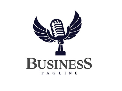 Podcast Wings Logo bar branding communication design gamer host illustration karoke logo mic microphone music podcast radio recording streamer vector youtuber