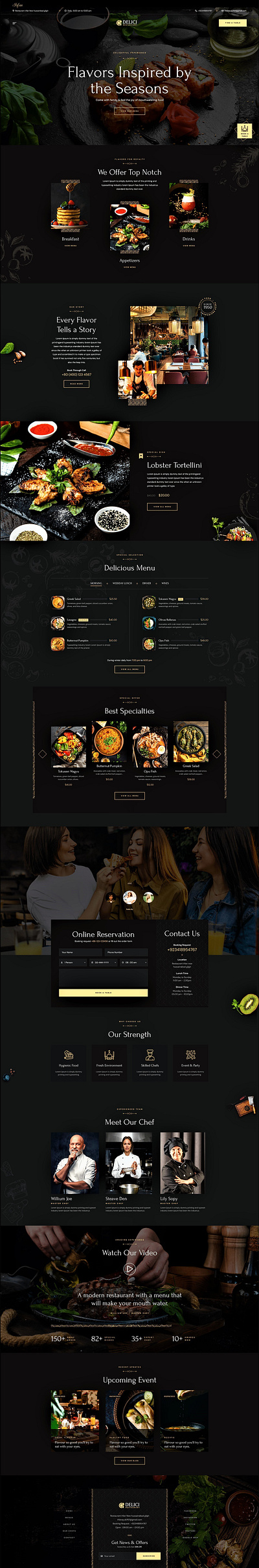DELICI RESTAURANT, a food web app app branding design graphic design logo typography ui ux vector webapp website