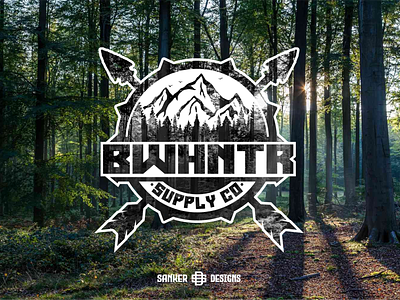 BWHNTR Supply Co Logo bow hunting bow hunting logo bowhunting bwhntr hunting clothes hunting logo outdoors logo sanker designs