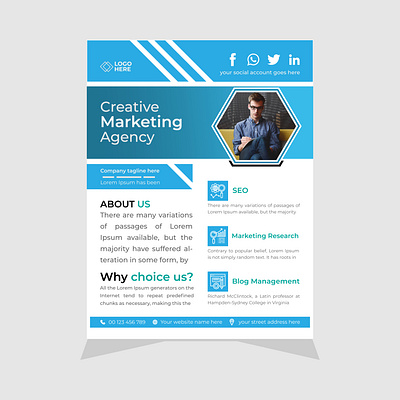 Corporate। Marketing Agency Flyer. corporate corporate flyer dattazone design flyer design graphic design marketing agency print flyer design vector