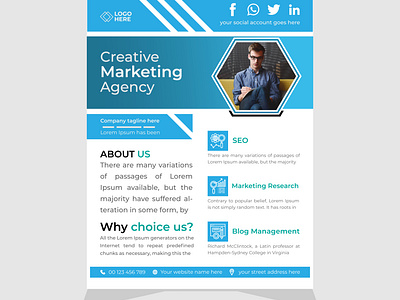 Corporate। Marketing Agency Flyer. corporate corporate flyer dattazone design flyer design graphic design marketing agency print flyer design vector