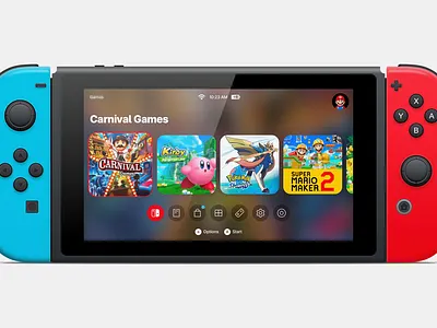 Nintendo Switch UI concept gaming interface nintendo switch ui video games