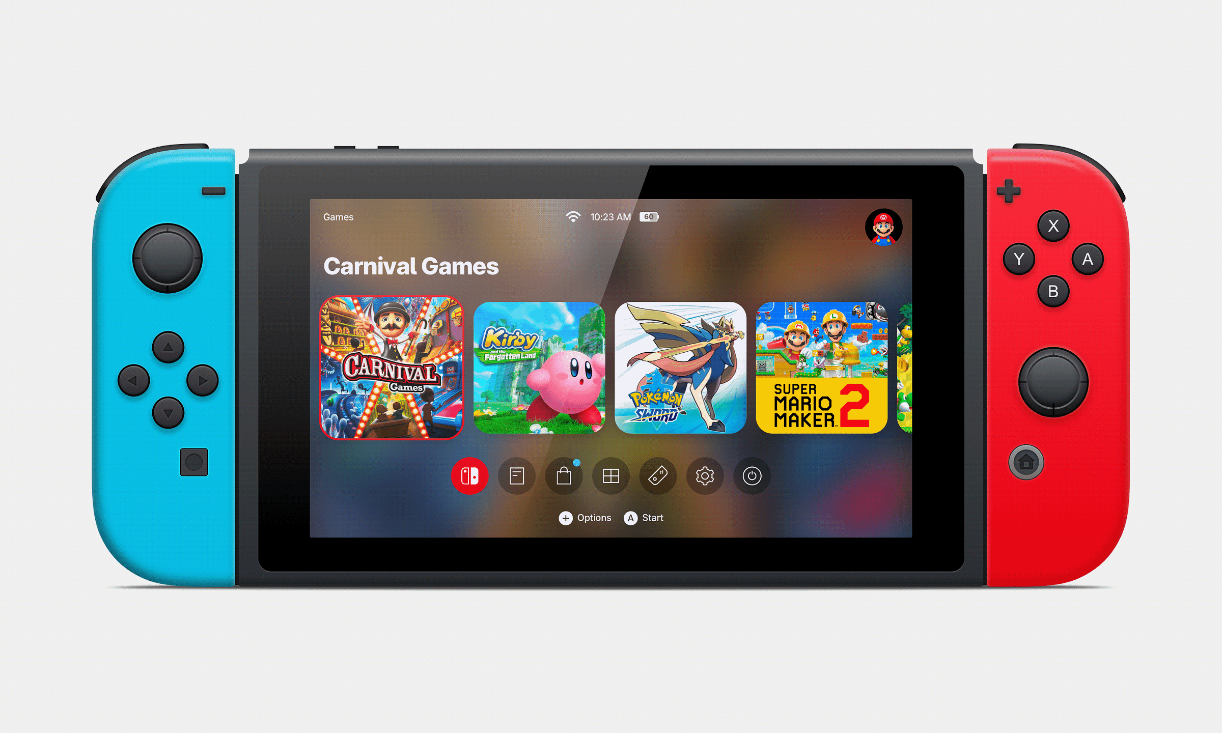 Nintendo Switch UI by Roland Hidvegi on Dribbble