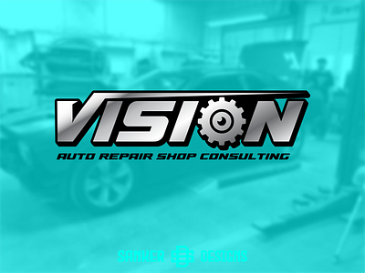 Vision Auto Repair Shop Consulting Logo auto repair logo eye logo illustration lettering sanker designs vector vision auto vision logo