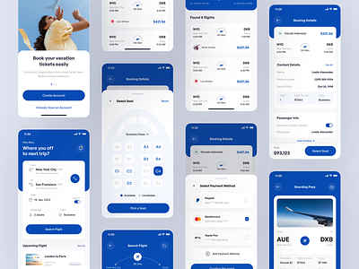 Flight Tickets Booking Mobile App air ticket app airlines app design app ui design boarding pass booking booking app design figma design flight flight app flight schedule flightsearch minimal mobile app mobile app ui ux ticket application ticket booking tickets travel app