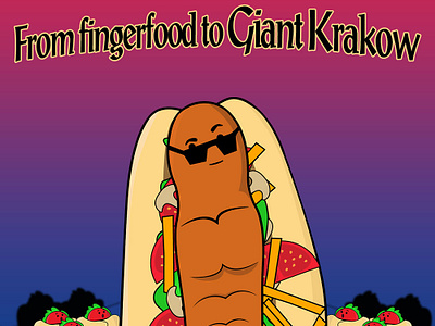 From fingerfood to giant Krakow cartoon design graphic design illustration