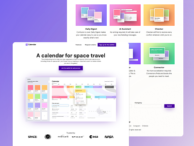 Calendar App - Landing Page design figma ui ux website