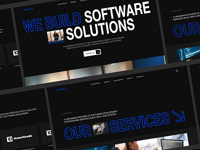 Corporate website for IT Company INTELA about us business corporate interface it company it firm landing page layout our services tech company typography ui ux web web design web3 website