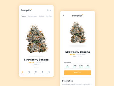 Sunnyside Cannabis Dispensary Mobile App Case Study app cannabis design dispensary hemp mobile sunnyside ui ui design ux ux design