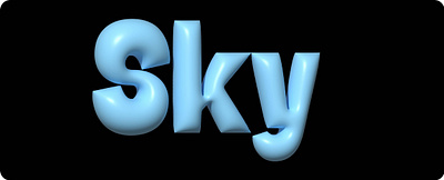 Inflated 3D Text (Sky) branding design graphic design illustration typography vector