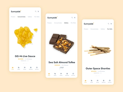 Sunnyside Cannabis Dispensary Mobile App Case Study app cannabis design dispensary hemp mobile sunnyside ui ui design ux ux design weed