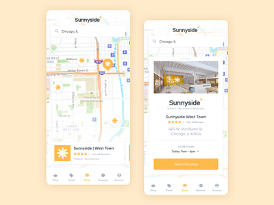 Sunnyside Cannabis Dispensary Mobile App Case Study app cannabis design dispensary hemp mobile sunnyside ui ui design ux ux design weed