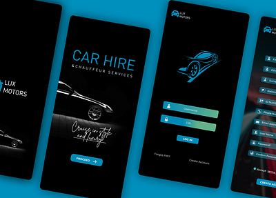 Car Hire/Rental App Concept app design graphic design ui