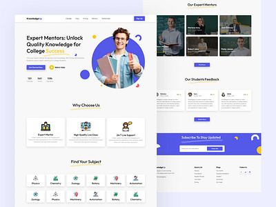 KnowledgeUp Landing Page Design college teaching website college website framer landing page design landing page designer online class online class website online teaching website teaching website 2023 trending teaching website design ui ux uxui design uxui designer web designer web developer webflow webflow developer website design website inspiration