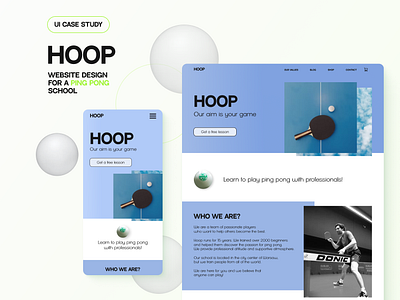 UI Case Study - Website for a ping pong school branding ui ui designer user interface web design website