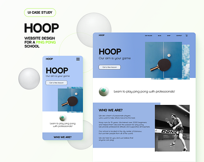 UI Case Study - Website for a ping pong school branding ui ui designer user interface web design website
