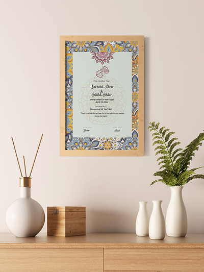marriage certificate de graphic design illustration islamic nikahnama marriage card marriage certificate nikahnama wedding card