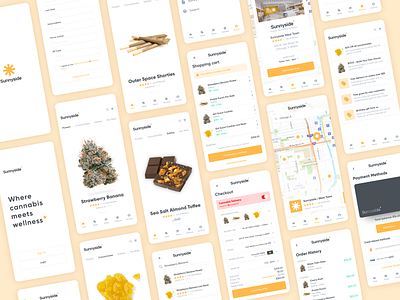 Sunnyside Cannabis Dispensary Mobile App Case Study app cannabis cbd checkout coupons deals design dispensary ecommerce hemp mobile order pickup store sunnyside ui ui design ux ux design weed