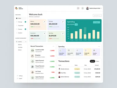 Wallet Management Dashboard UI best ui dashboard design earning finance minimal dashboard minimal ui design modern dashboard money management sleek ui spending ui ux wallet wallet management
