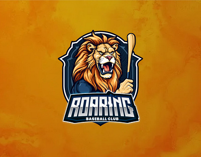 Roaring baseball club mascot logo baseball basketball creative gaming logo graphic design illustrator lion logo mascot mascot logo sports logo ui vector