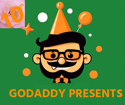 GoDaddy 10th anniversary logo... app branding design graphic design illustration logo typography ui ux