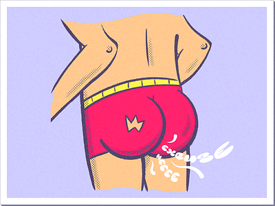 Proper Toot Etiquette 💨 bottom bum butt buttock cheek flat funny illustration peach procreate retro toot