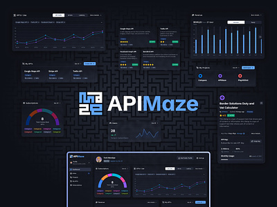 APIMaze - API Management Platform animation api app branding dashboard design graphic design grid landing logo management marketplace motion graphics product ui ui design ux web webapp website