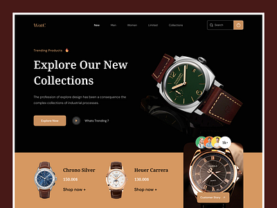 Wotc - Ecommerce Website Design apple watch clock ecommerce electronics device gadgets hero section luxury watch modern online shop rolex smart device smartwatch smartwatch website ui watch watch design watch landing watch wordpress web design website