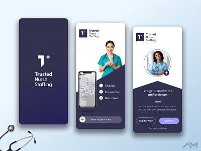 Trusted Nurse Staffing (app design concept) splash screen trusted nurse staffing