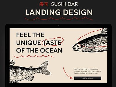 SUSHI BAR website design app design illustration typography ui ux website