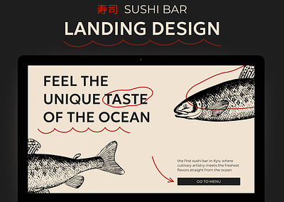 SUSHI BAR website design app design illustration typography ui ux website