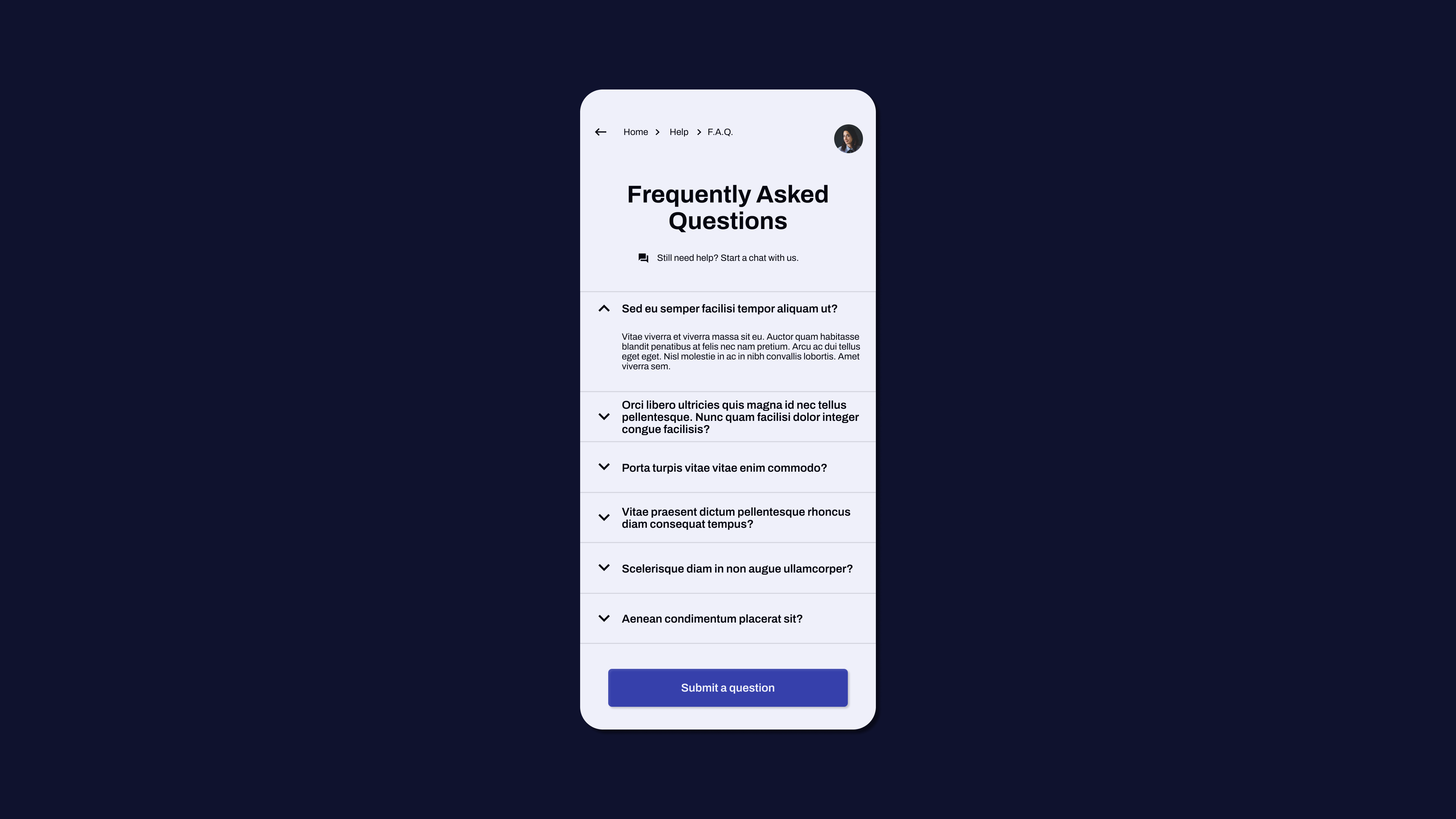 Frequently Asked Questions (F.A.Q.) asked center dailyui faq frequently help mobile questions ui uidesign
