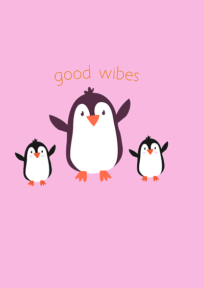 good wibes children s illustration design digital illustration happywibes illustration penguin pingu procreate summerwibes