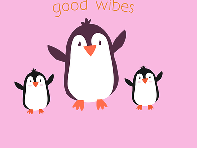 good wibes children s illustration design digital illustration happywibes illustration penguin pingu procreate summerwibes