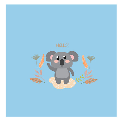 hello cute koala! children s illustration design digital illustration happywibes illustration koala procreate summerwibes
