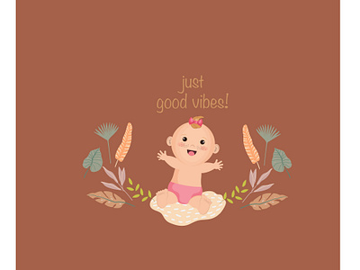 just good vibes cute kid children s illustration cute girl digital illustration happywibes illustration procreate summerwibes