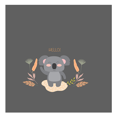 cute koala children s illustration cute girl cute koala digital illustration happywibes illustration procreate summerwibes