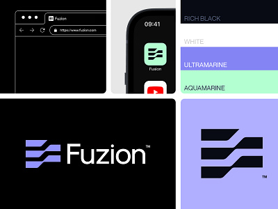 Fuzion™ — Visual Identity brand brand identity branding clean concept design graphic design illustration lettermark logo logomark logotype minimal modern motion graphics simple typography ui visual identity