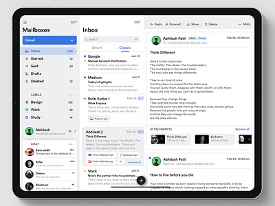 Mail Application Concept apple application design ipad mail product design ui ux