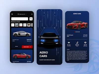 AERIO CAR APP app car car ui des car ux design figma truck ui vehicle