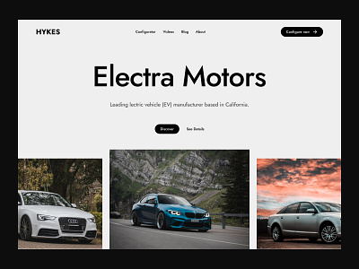 Car Website design exploration awwwards brutal car dark design light