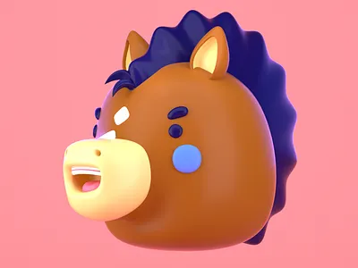 🐴 😁 3d 3d model animation brackets character design cinema4d design digital art dojo studio horse illustration motion octane render smile