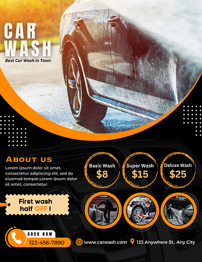 Car Wash Flyer car wash flyer flyer graphic design illustrator photoshop