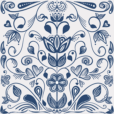 Dutch Scandinavian Square Surface Pattern design digital art digital illustration fabric design illustration pattern design