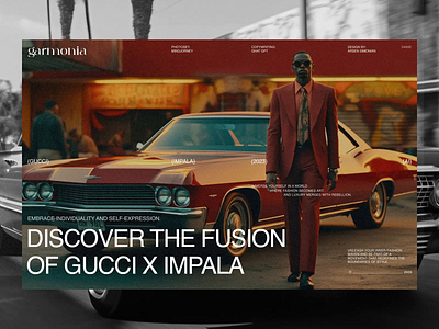 Gucci & Impala Collaboration - AI Concept. ai animation car design fashion follow graphic design gucci ui uiux website
